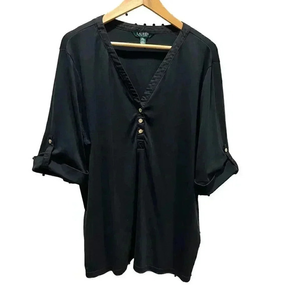 Lauren by Ralph Lauren Tops - Lauren Ralph Lauren‎ Black Top 3/4 Sleeve 3X0